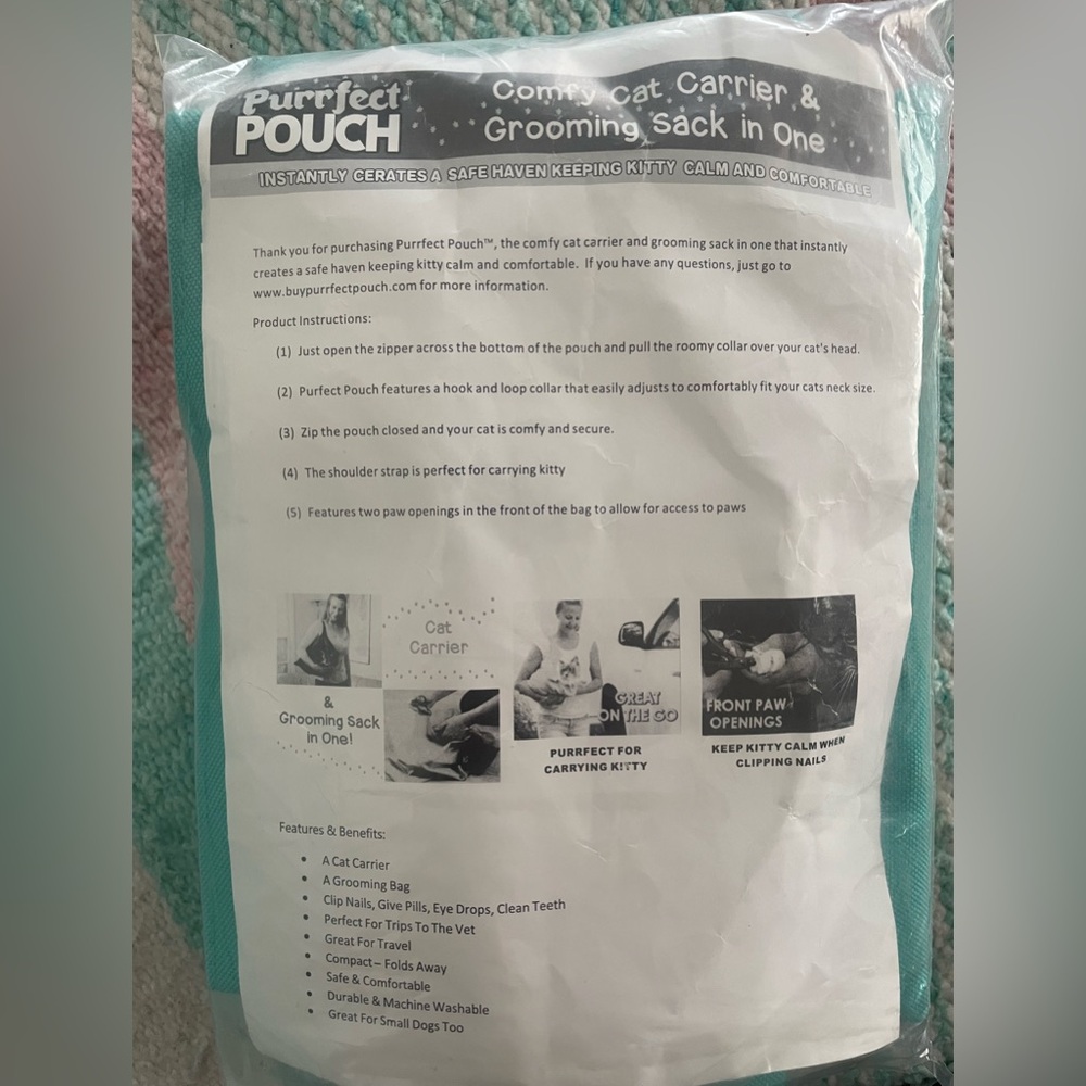 PurrFect Pouch The Original AS SEEN ON TV. Comfy Soothing Cat Carrier - Picture 11 of 15